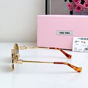 Miumiu Sunglasses Oval Loden Gold MU52YS  - 4