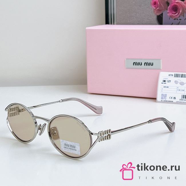 Miumiu Sunglasses Oval Camomile Silver MU52YS - 1