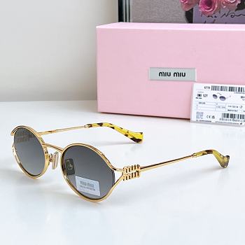 Miumiu Sunglasses Oval Gray Gold MU52YS