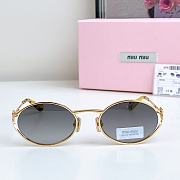 Miumiu Sunglasses Oval Gray Gold MU52YS - 3