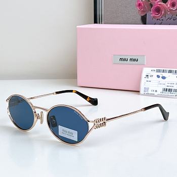 Miumiu Sunglasses Oval Blue Gold MU52YS