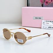 Miumiu Sunglasses Oval Light Chocolate Brown Gold MU52YS - 1