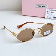 Miumiu Sunglasses Oval Light Chocolate Brown Gold MU52YS - 6