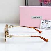Miumiu Sunglasses Oval Light Chocolate Brown Gold MU52YS - 5