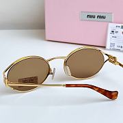 Miumiu Sunglasses Oval Light Chocolate Brown Gold MU52YS - 3
