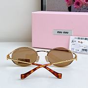 Miumiu Sunglasses Oval Light Chocolate Brown Gold MU52YS - 2