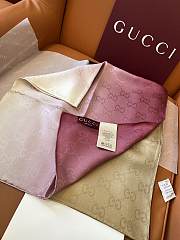 Gucci GG Silk Jacquard Scarf in Pink - 90x90cm - 6