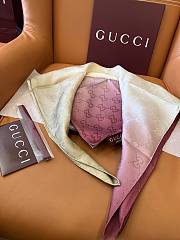 Gucci GG Silk Jacquard Scarf in Pink - 90x90cm - 4