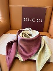 Gucci GG Silk Jacquard Scarf in Pink - 90x90cm - 3