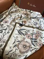 Polo Piana Enciclopedia del Lino Foulard Yellow Ochre/Sepia T1PN - 90x90cm - 6