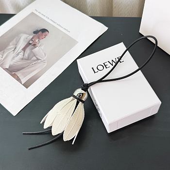 Loewe Badminton Charm in Calfskin White