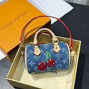 LVxTM Micro Speedy Denim Cerise Bag Charm - 2