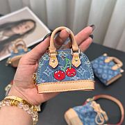 LVxTM Micro Alma Denim Cerise Bag Charm - 1
