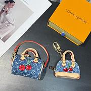 LVxTM Micro Alma Denim Cerise Bag Charm - 3