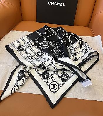 Chanel Square Scarf Black 19347
