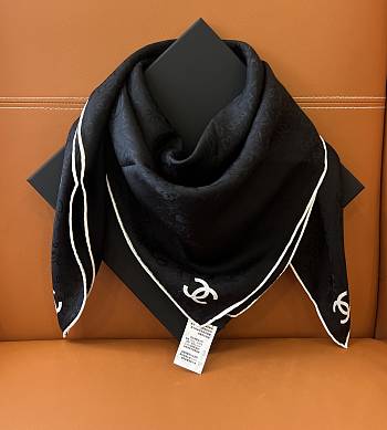 Chanel Square Scarf Black 19349