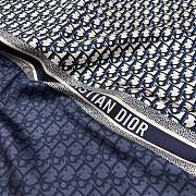 Dior Oblique Square Scarf Blue Silk Twill  - 5