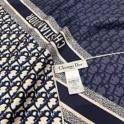 Dior Oblique Square Scarf Blue Silk Twill  - 6