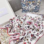 Christian Dior Silk Floral Print Scarf Pink - 6
