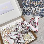 Christian Dior Silk Floral Print Scarf Pink - 4