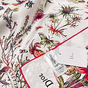Christian Dior Silk Floral Print Scarf Pink - 3