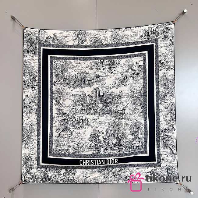 Dior Toile De Jouy Scotland Square Scarf - 1
