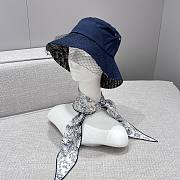 Toile de Jouy Papillon Dior Diamond White and Blue Silk Twill - 35x110cm - 1