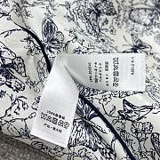 Toile de Jouy Papillon Dior Diamond White and Blue Silk Twill - 35x110cm - 5