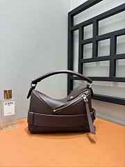 Loewe Small Puzzle Biker Bag in Shiny Calfskin Brown - 24x16.5x10.5cm - 5