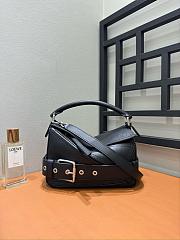 Loewe Small Puzzle Biker Bag in Shiny Calfskin Black - 24x16.5x10.5cm - 4