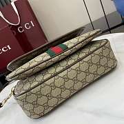 Gucci Ophidia Medium Top Handle Bag In Beige Dark Brown GG Monogram Brown Leather - 24x17.5x11.5cm - 4