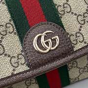 Gucci Ophidia Medium Top Handle Bag In Beige Dark Brown GG Monogram Brown Leather - 24x17.5x11.5cm - 3