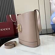 Gucci 73 Medium Bucket Bag Smooth Leather Taupe - 26x27.5x11.5cm - 4