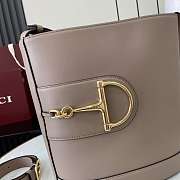 Gucci 73 Medium Bucket Bag Smooth Leather Taupe - 26x27.5x11.5cm - 3