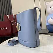 Gucci 73 Medium Bucket Bag Smooth Leather Dusty Blue - 26x27.5x11.5cm - 6
