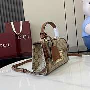 Gucci Padlock Small Top Handle Bag Beige And Dark Brown GG Monogram - 20x13x8cm - 5
