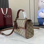 Gucci Padlock Small Top Handle Bag Beige And Dark Brown GG Monogram - 20x13x8cm - 4