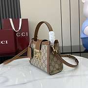 Gucci Padlock Small Top Handle Bag Beige And Dark Brown GG Monogram - 20x13.5x8cm - 4