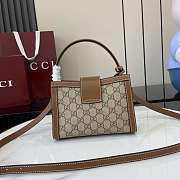 Gucci Padlock Small Top Handle Bag Beige And Dark Brown GG Monogram - 20x13.5x8cm - 3