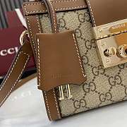 Gucci Padlock Small Top Handle Bag Beige And Dark Brown GG Monogram - 20x13.5x8cm - 2