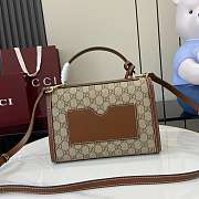 Gucci Padlock Medium Top Handle Bag Beige And Dark Brown GG Monogram - 25.5x17.5x10cm - 6
