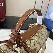 Gucci Padlock Medium Top Handle Bag Beige And Dark Brown GG Monogram - 25.5x17.5x10cm - 5