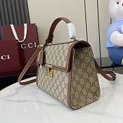 Gucci Padlock Medium Top Handle Bag Beige And Dark Brown GG Monogram - 25.5x17.5x10cm - 4