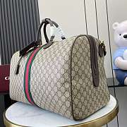 Gucci Savoy Large Duffle Bag Beige and Dark Brown GG Monogram - 52x33x28cm - 6
