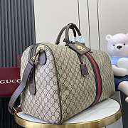Gucci Savoy Large Duffle Bag Beige and Dark Brown GG Monogram - 52x33x28cm - 3