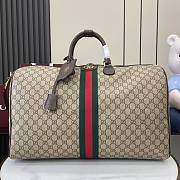 Gucci Savoy Large Duffle Bag Beige and Dark Brown GG Monogram - 52x33x28cm - 2