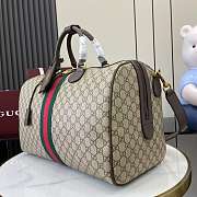 Gucci Savoy Medium Duffle Bag Beige and Dark Brown GG Monogram - 44x29x25cm - 6