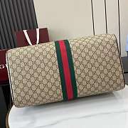 Gucci Savoy Medium Duffle Bag Beige and Dark Brown GG Monogram - 44x29x25cm - 5