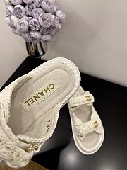 Chanel 25 Sandals Crochet White - 5