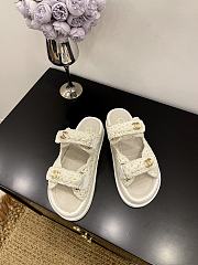 Chanel 25 Sandals Crochet White - 6